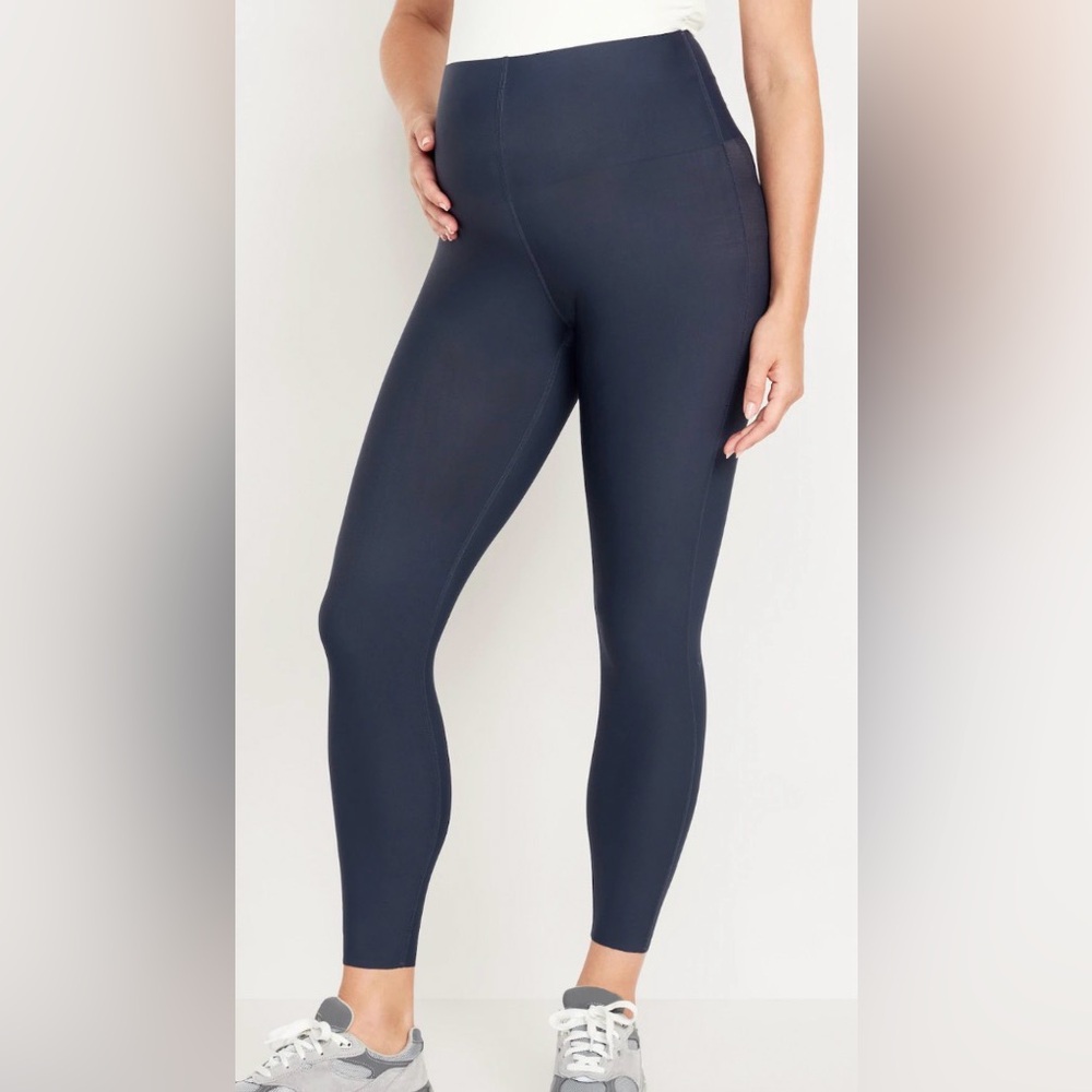 *4/$20* Old Navy Maternity Full-Panel PowerSoft Sculpt 7/8 Leggings, Dusk Navy,